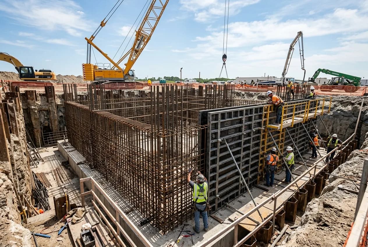 Heavy industrial site foundations by Rawali Construction Pvt. Ltd.
